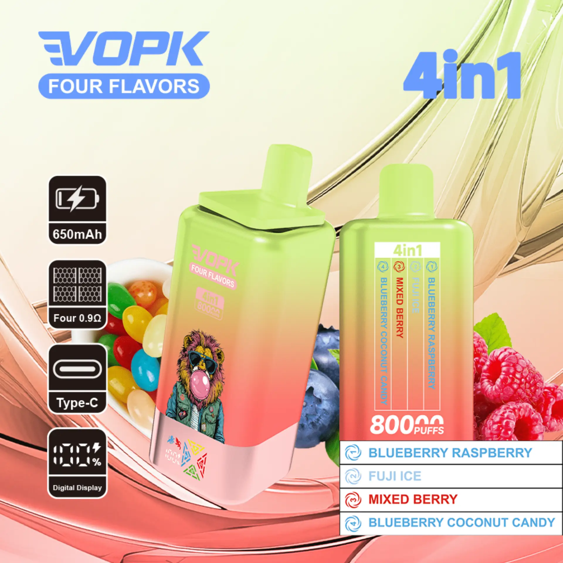 VOPK Four Flavors 80K disposable vape 80000 puffs