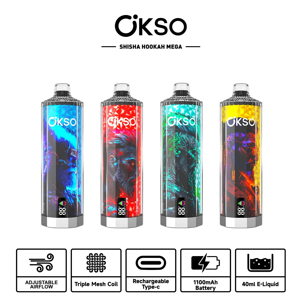 OKSO Shisha Hookah Mega 50K Disposable Vape Crystal Design