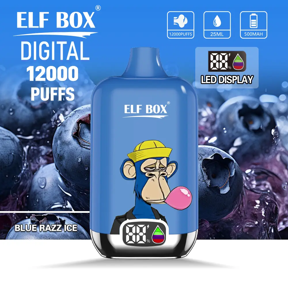 ELF BOX Digital 12000 disposable vape front view
