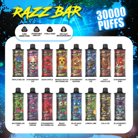 puff razz bar 30k rechargeable vape with type-c charging