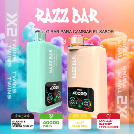 razz bar 40000 twins disposable vape 40k puff double flavor