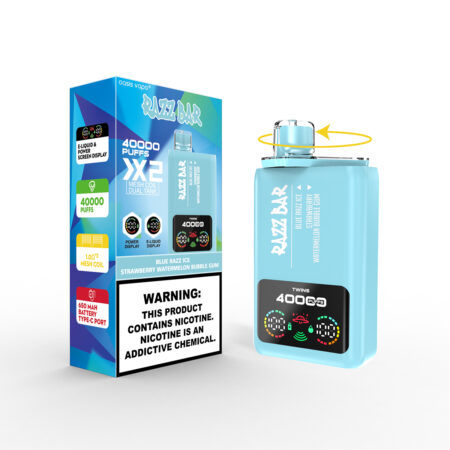 razz bar 40000 twins vape pen packaging design close-up