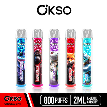 Compact Vape Pen OKSO Crystal Bar 800 with RGB LED