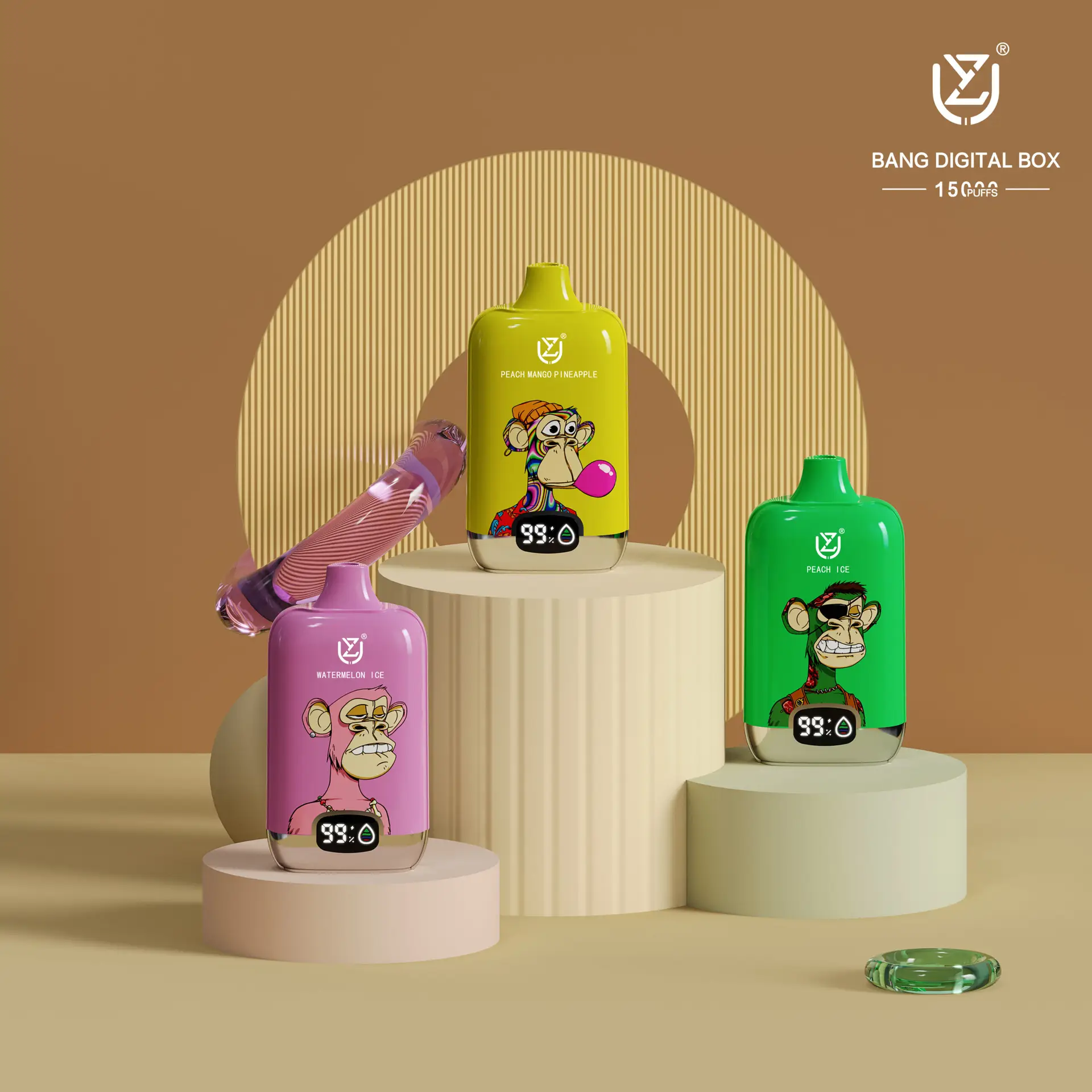 UZY 15K disposable vape 15000 puffs smart monkey box front view