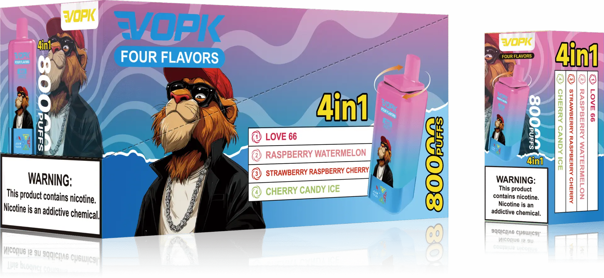 VOPK 4-in-1 disposable vape with screen display