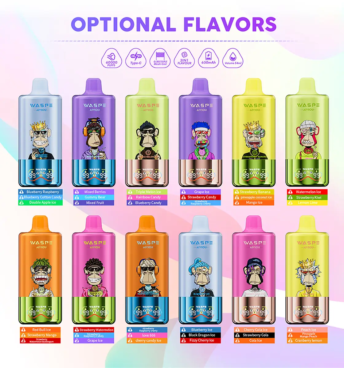 Vaper WASPE 60000 puff mesh coil vape