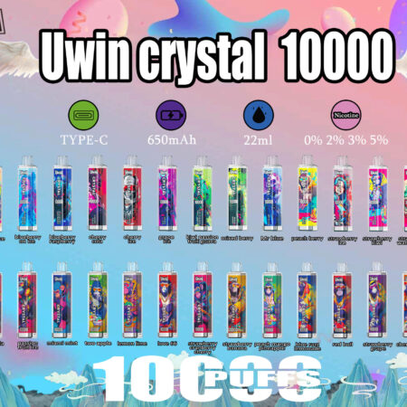 Uwin Crystal 10K vape pen in Blueberry Raspberry flavor