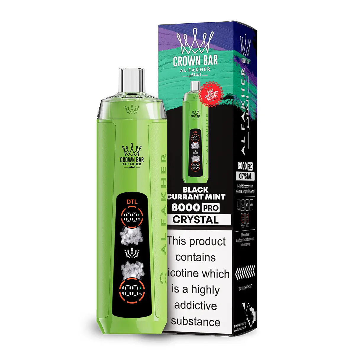 Al Fakher crown bar 8k shisha vape 45 flavors