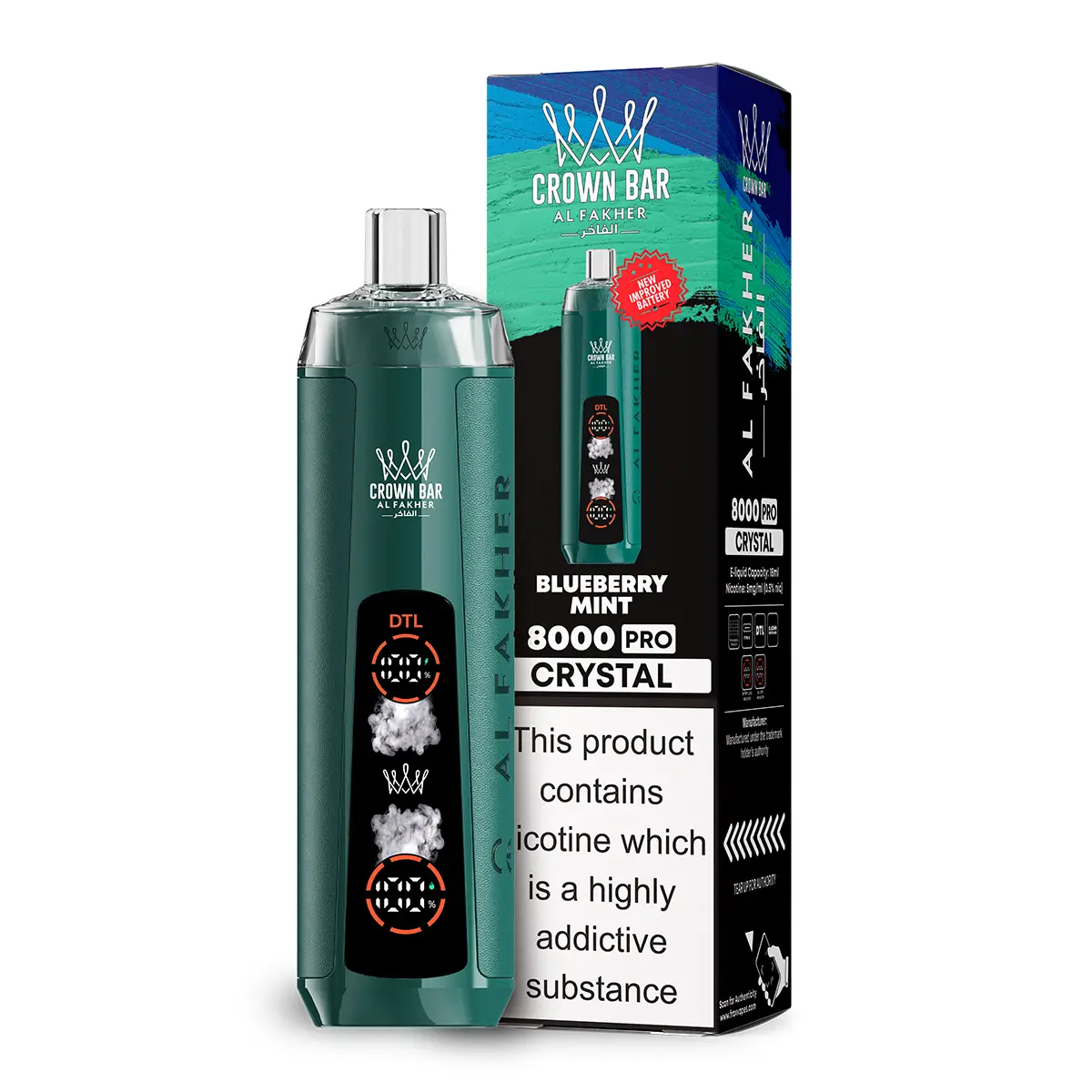Al Fakher 8000 puffs disposable vape stylish crystal design
