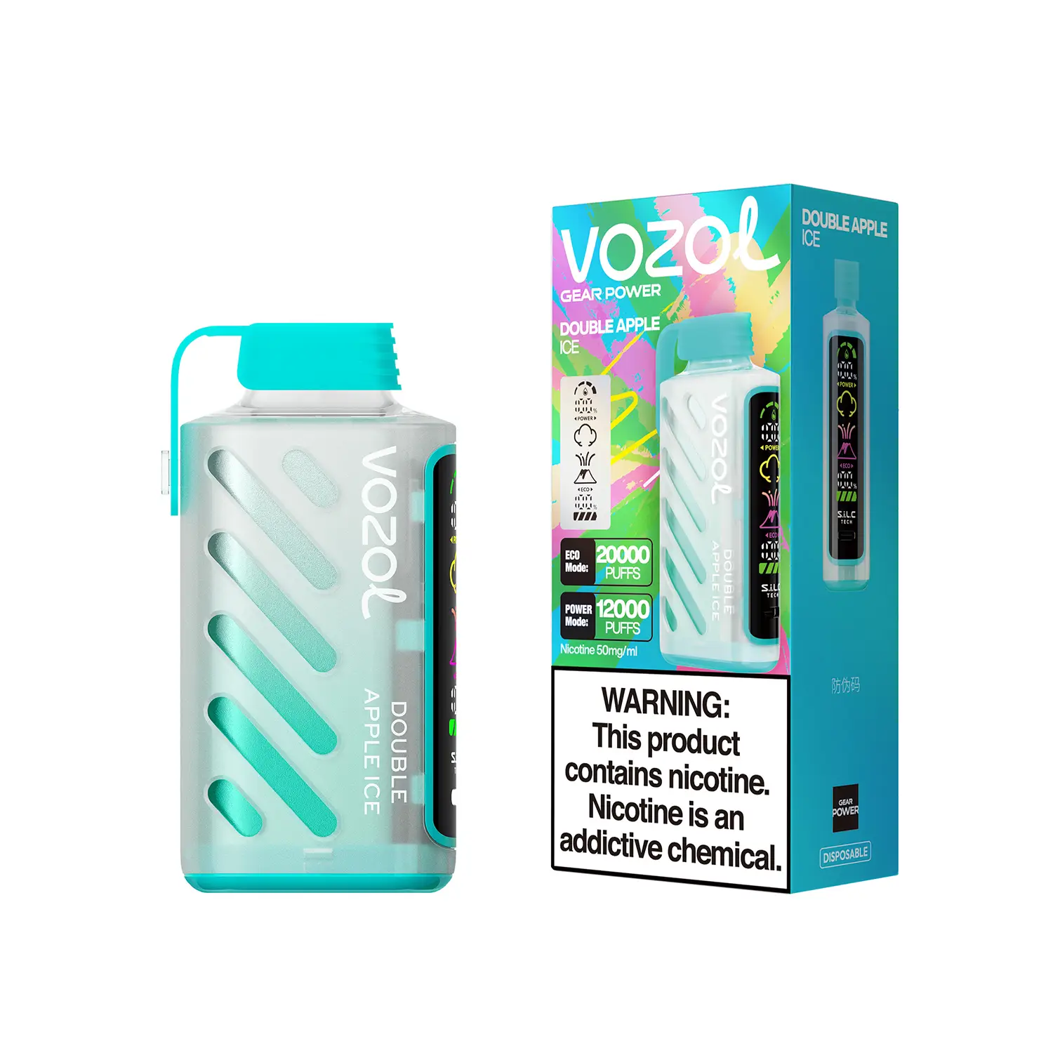 vozol gear 20000 puff vape pen in Blue Mojito flavor