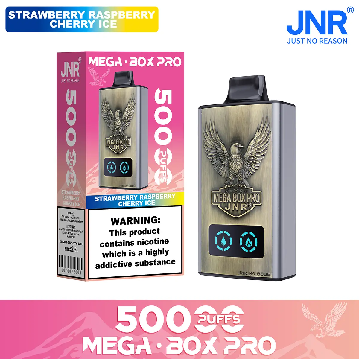 JNR Megabox Pro 50K Puffs Disposable Vape | Puff JNR 50000 Rechargeable Mega Box Vape - Image 2