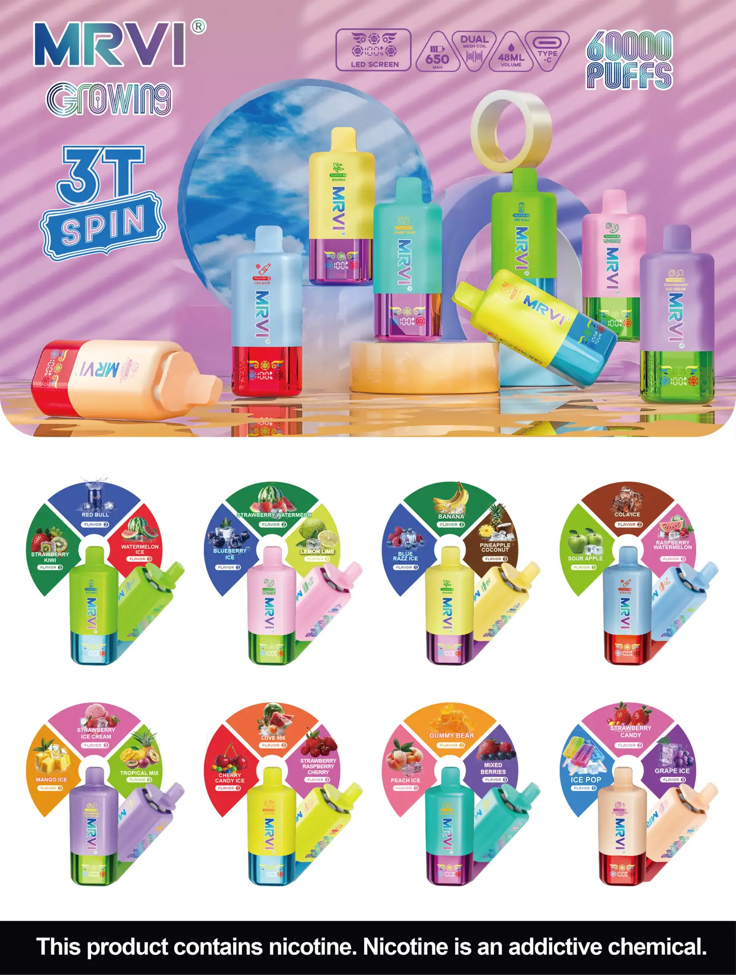 MRVI 60K triple flavor switch smart vape box