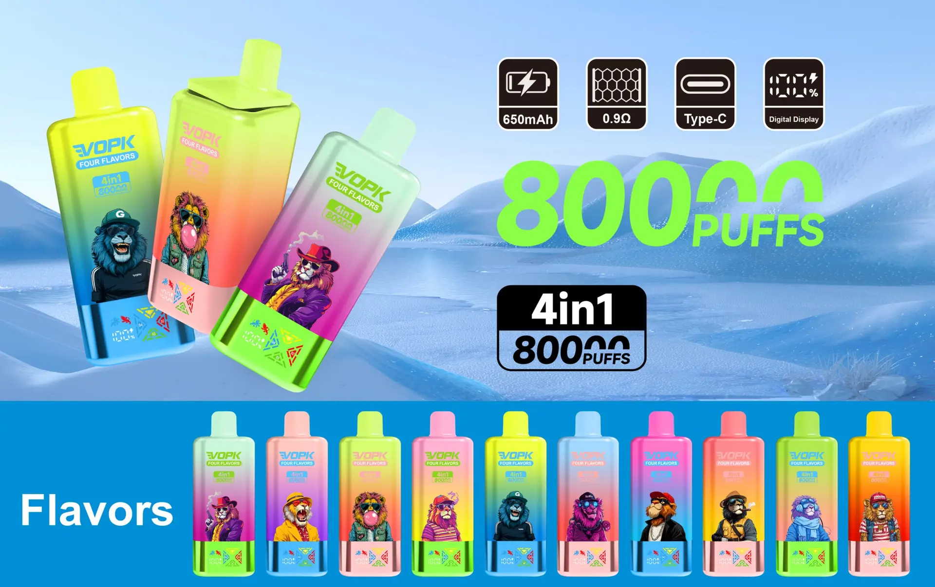 Smart LED screen vape by VOPK