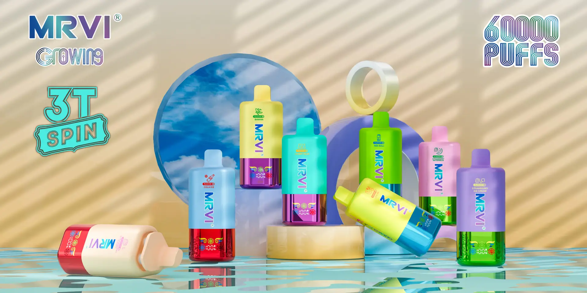 MRVI 60K disposable vape 60000 puffs triple flavor box design